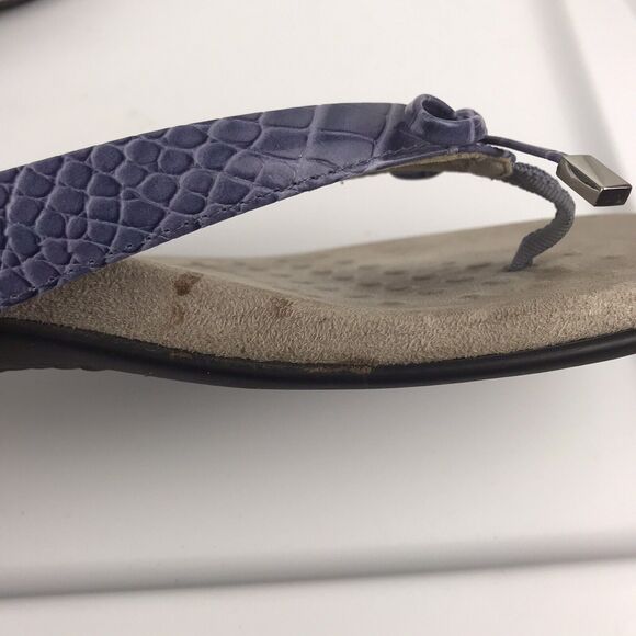 Vionic Bella Bow Flip Flop Purple Blue Toe-Post Sandal Alligator Womens Size 11 - Picture 4 of 6